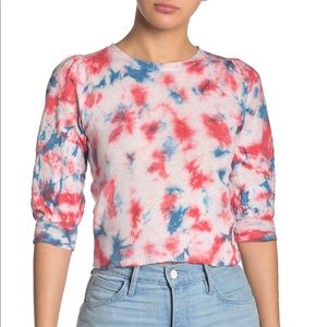 John + Jenn Tie-Dye Cropped Knit Sweater NWT